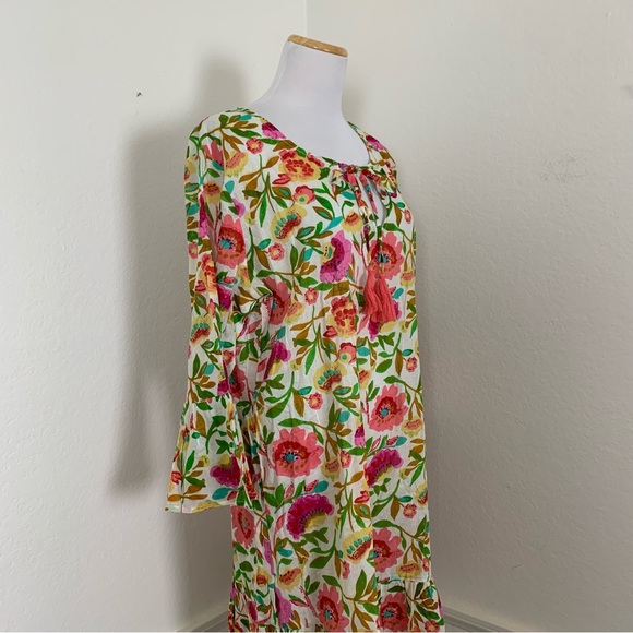 Debbie Katz South Beach Colorful Floral  Swim Coverup Dress Womens XL Boho - Picture 9 of 13